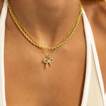 Charm | Rhinestone Bow Charm 18k Gold Plated