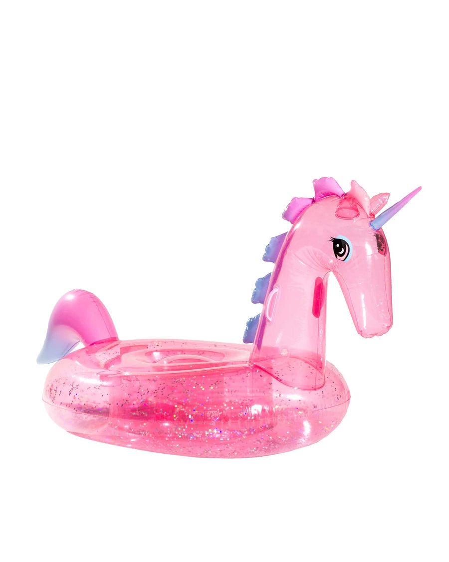 Clear Pink Glitter Unicorn