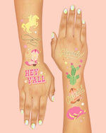 Cowgirl Foil Kids Temporary Tattoos