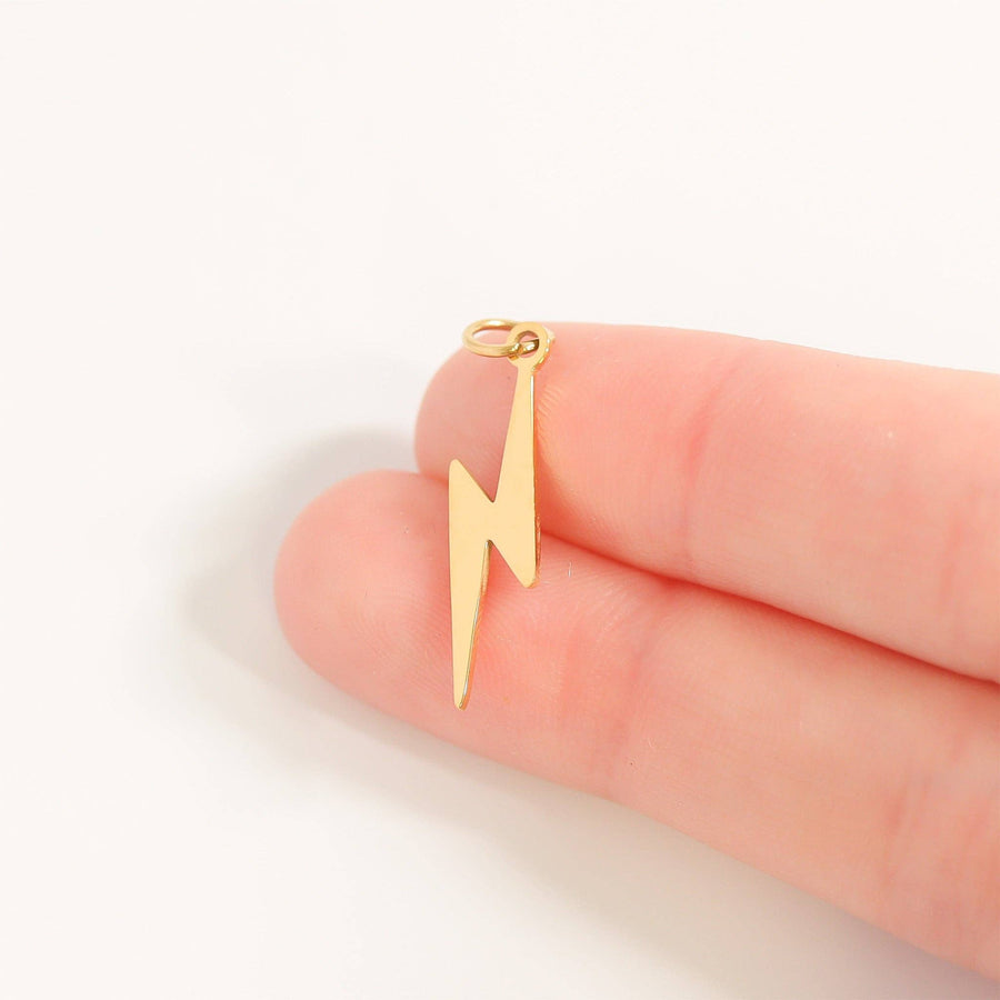 Lightning Bolt,  18k Gold Plated Charm