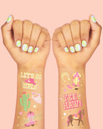 Cowgirl Foil Kids Temporary Tattoos