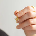 Charm | Rhinestone Bow Charm 18k Gold Plated