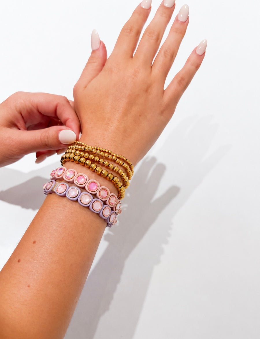 18K Gold Plated Steel Bracelet Stack