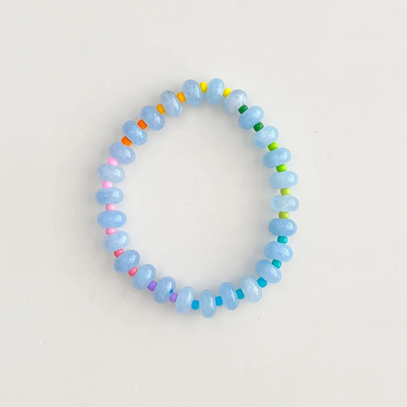 Stone Beads Bracelet, Aqua
