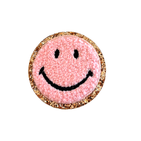 Smiley Patch, Light Pink