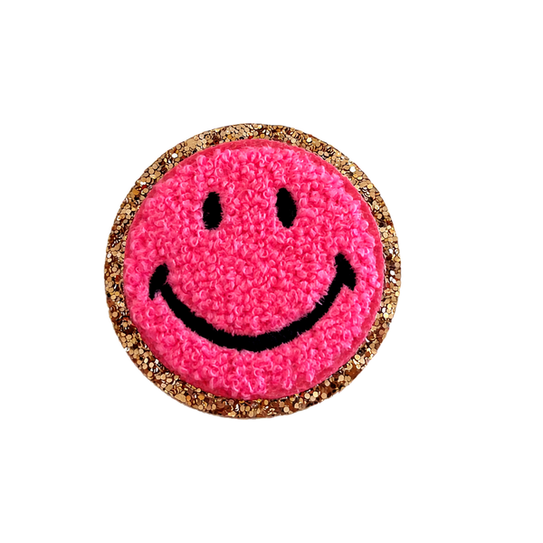 Smiley Patch, Hot Pink