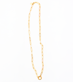 Paperclip Link Necklace, 18k Gold Plated