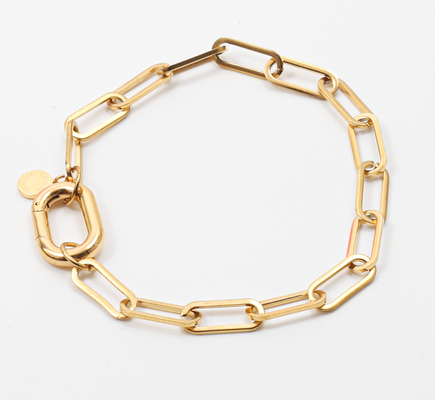 Chunky Charm Bracelet, 18k Gold Plated