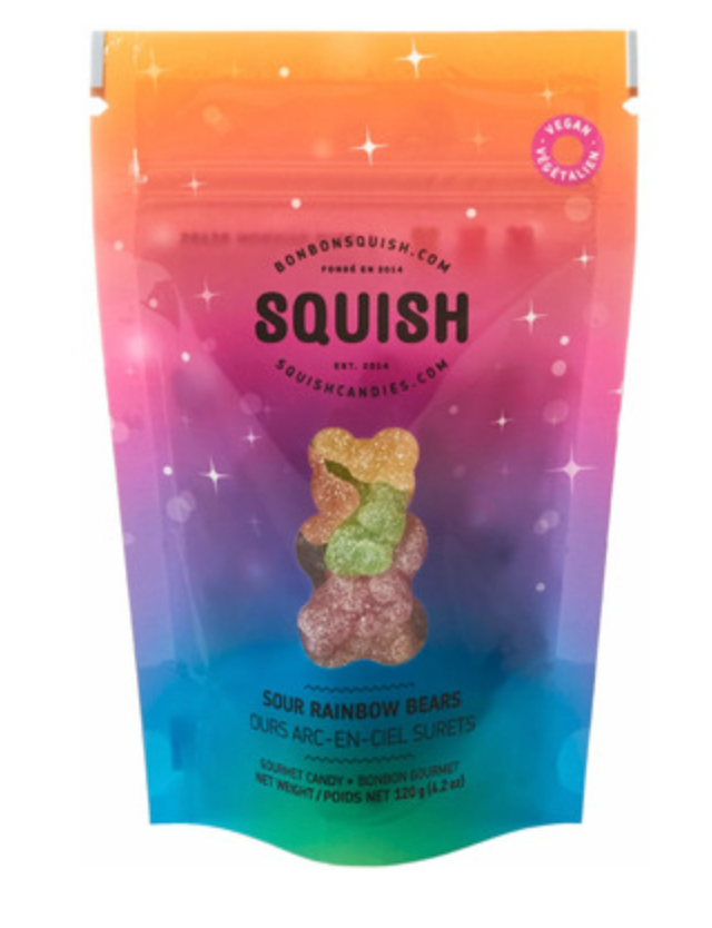 Squish Candy, Vegan Sour Rainbow Bears