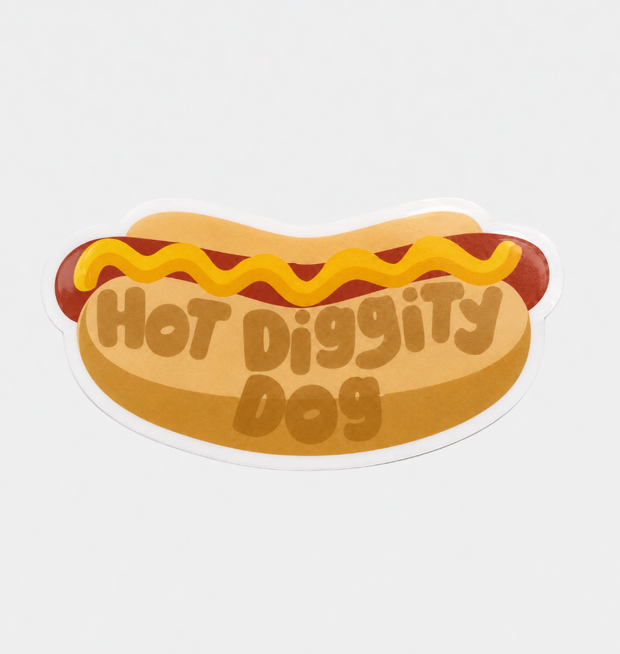 Vinyl Sticker, Hot Diggity Dog