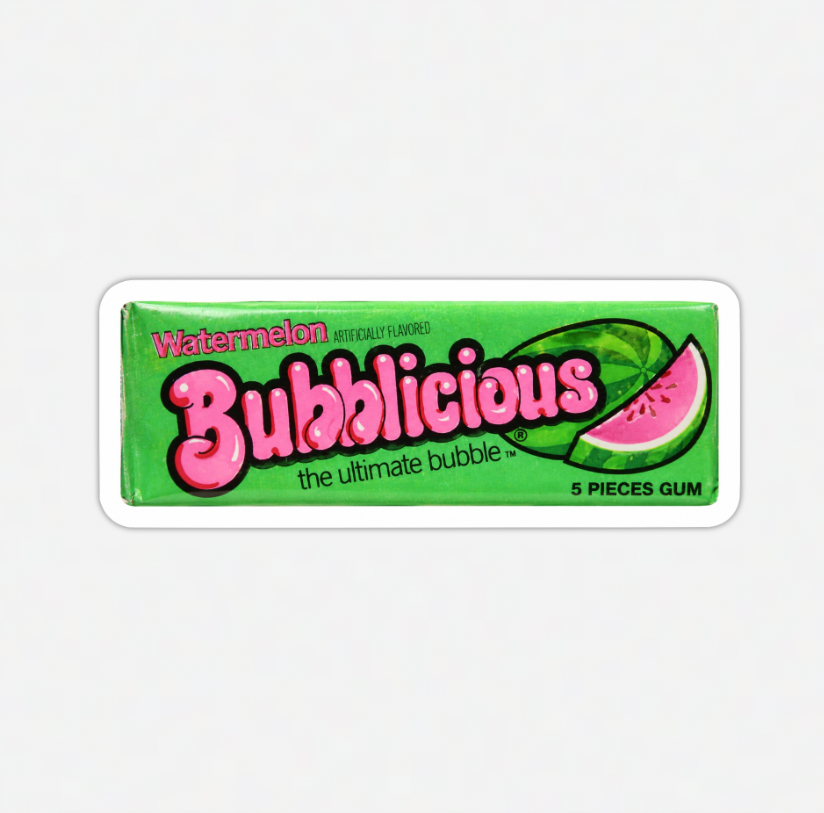 Vinyl Sticker, Retro Bubblicious