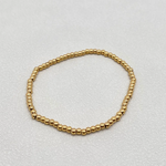 18K Gold Plated Steel Beaded Elastic Bracelet Stack