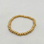 18K Gold Plated Steel Beaded Elastic Bracelet Stack
