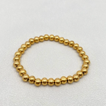 18K Gold Plated Steel Beaded Elastic Bracelet Stack