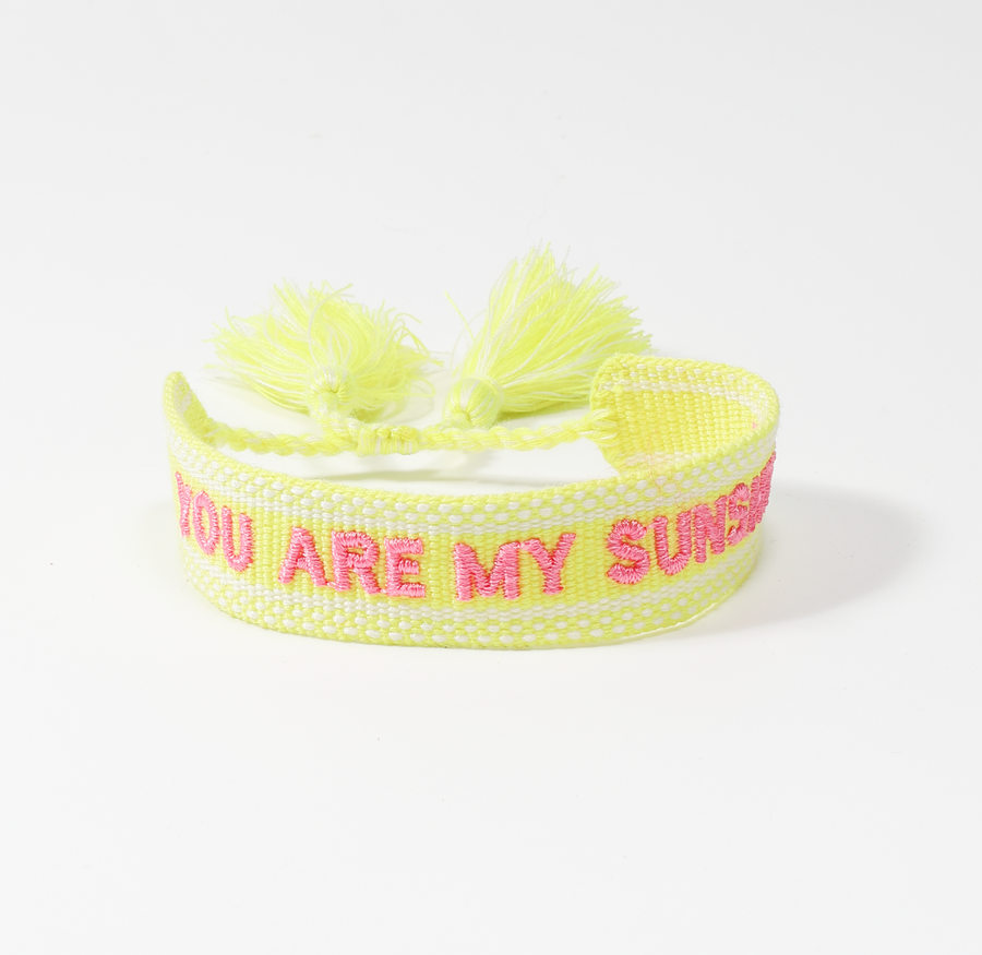You Are My Sunshine Embroidered Bracelet