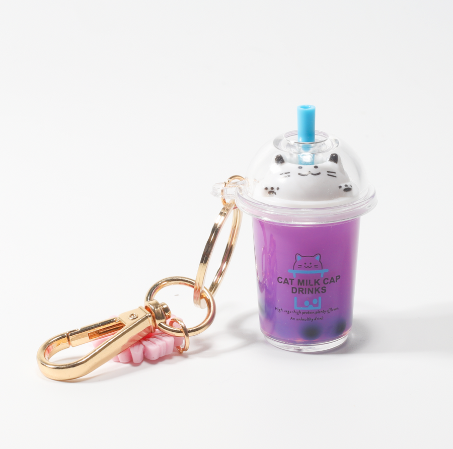 Boba Cat Keychain (Assorted Colours)