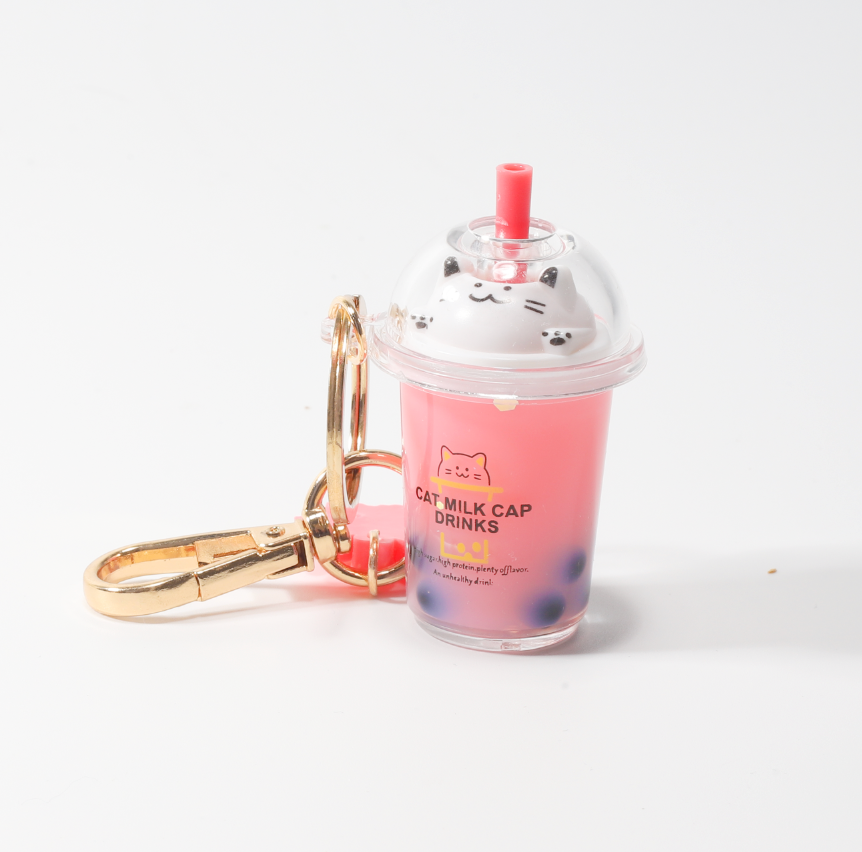 Boba Cat Keychain (Assorted Colours)