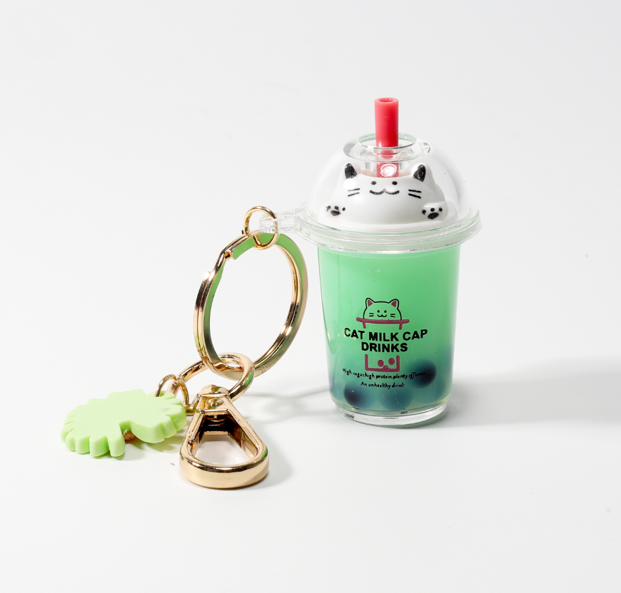 Boba Cat Keychain (Assorted Colours)
