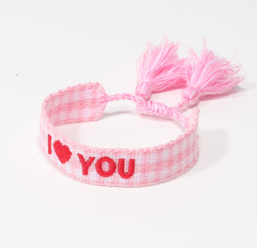I Love You  |Embroidered Bracelet