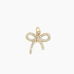 Charm | Rhinestone Bow Charm 18k Gold Plated