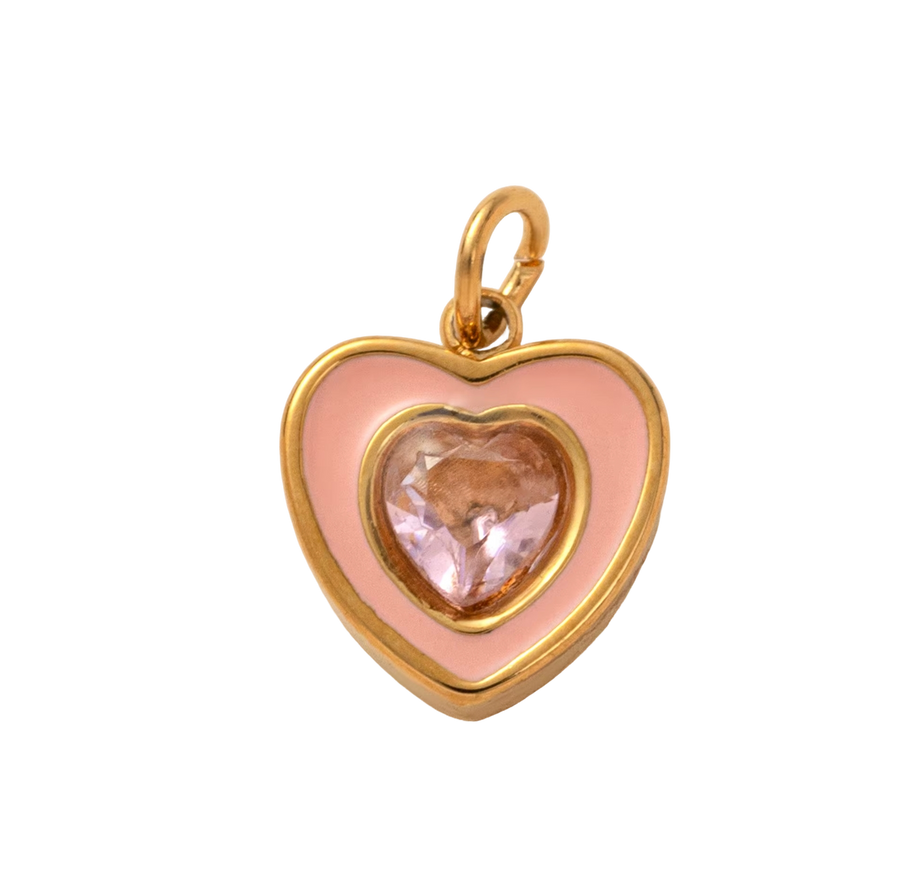 Holiday Green Circle Gem, 18k Gold Plated Charm