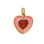 Holiday Green Circle Gem, 18k Gold Plated Charm