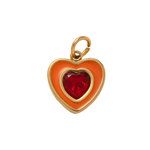 Holiday Green Circle Gem, 18k Gold Plated Charm