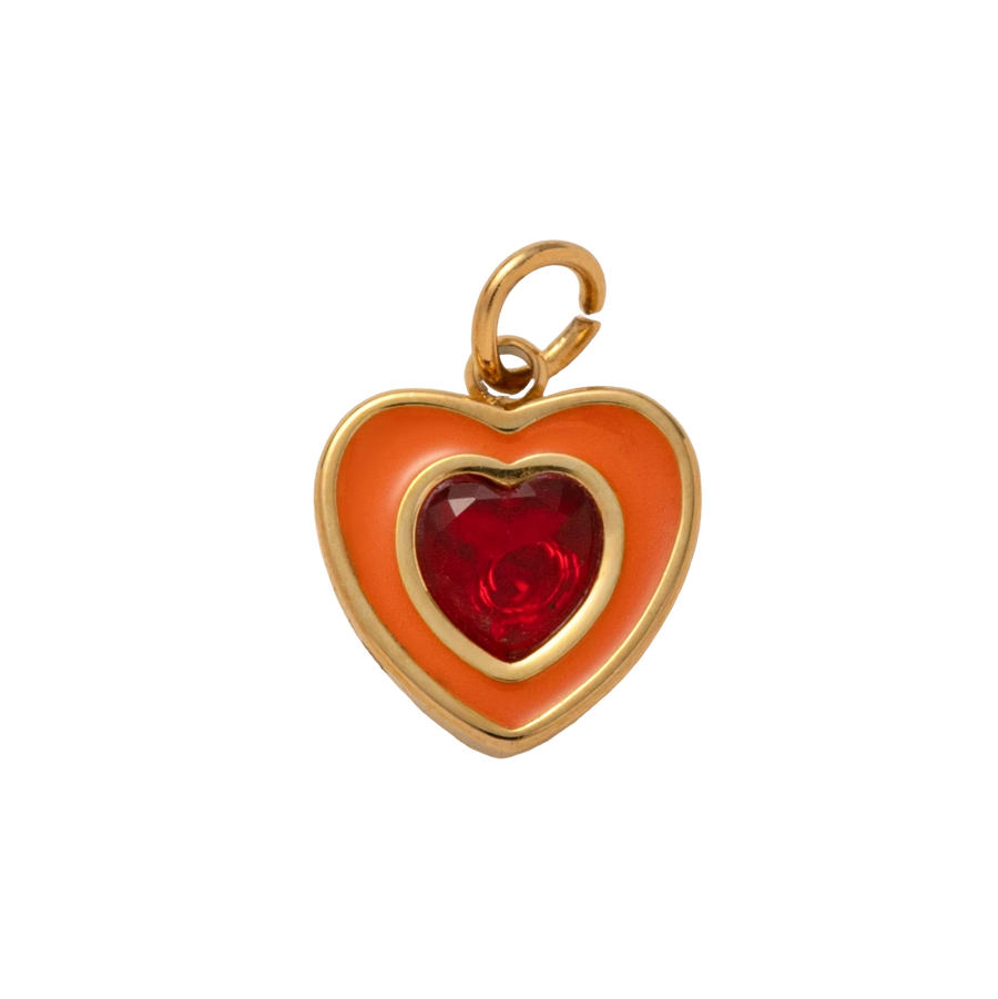 Holiday Green Circle Gem, 18k Gold Plated Charm