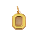 Holiday Green Circle Gem, 18k Gold Plated Charm