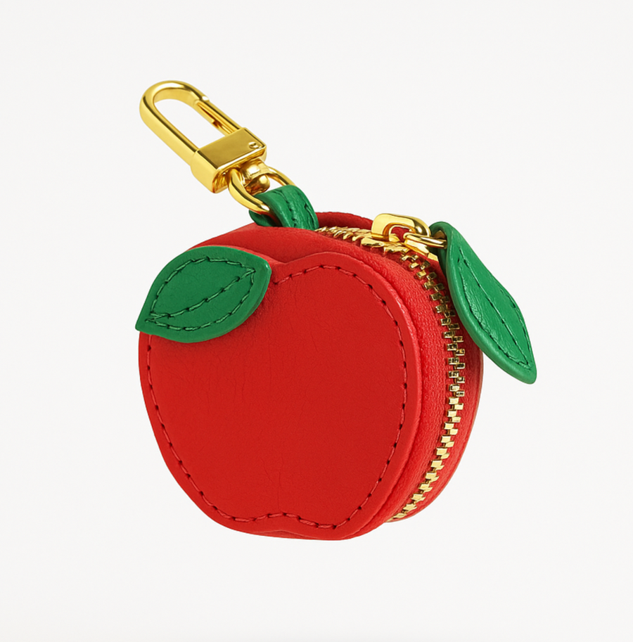 Vegan Leather Apple Bag charm / Coin Pouch