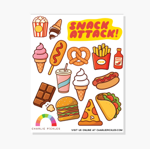 Snack Attack | Vinyl Sticker Sheet