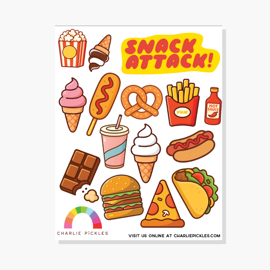 Snack Attack | Vinyl Sticker Sheet