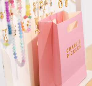 Gold Foil Bubblegum Pink Gift Bag
