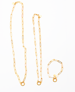 Paperclip Link Necklace, 18k Gold Plated