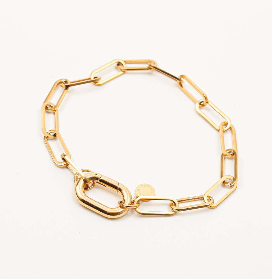 Chunky Charm Bracelet, 18k Gold Plated