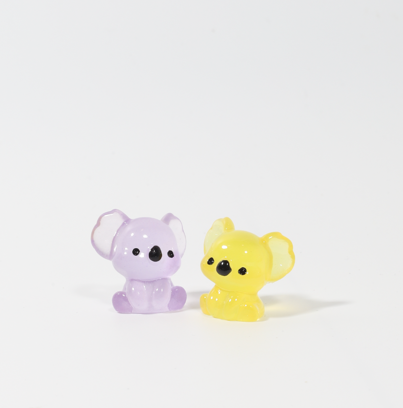 2pc resin glow in the dark koala