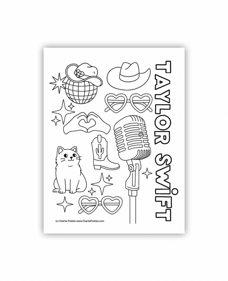 Swiftie Colouring Page, Collage