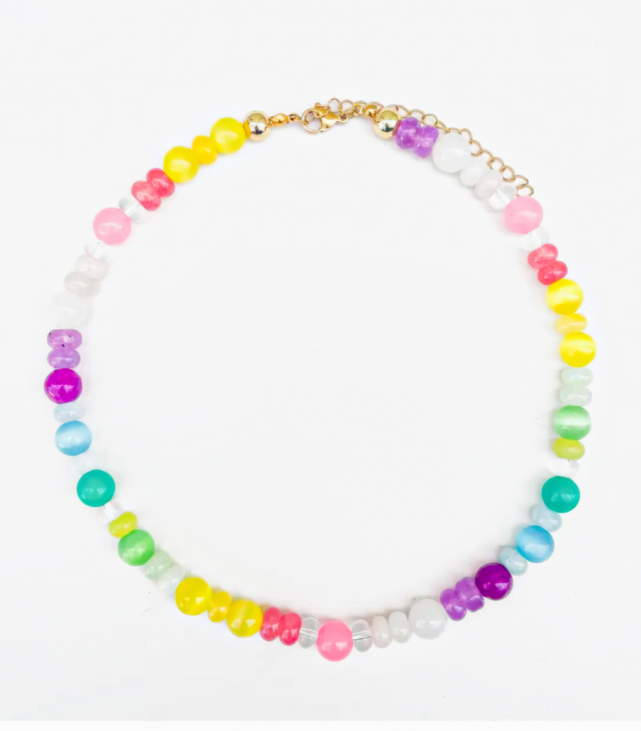 Rock Candy- Rainbow Gemstone Necklace