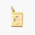 First Class Passport with Cubic Zirconia Charm