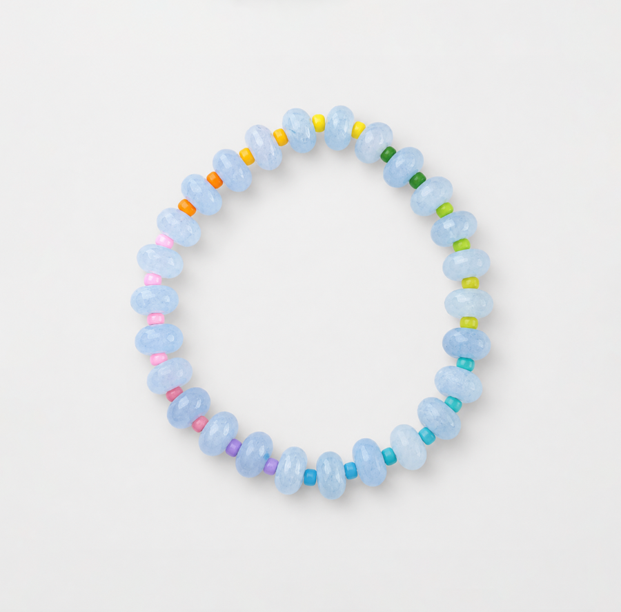 Stone Beads Bracelet, Aqua