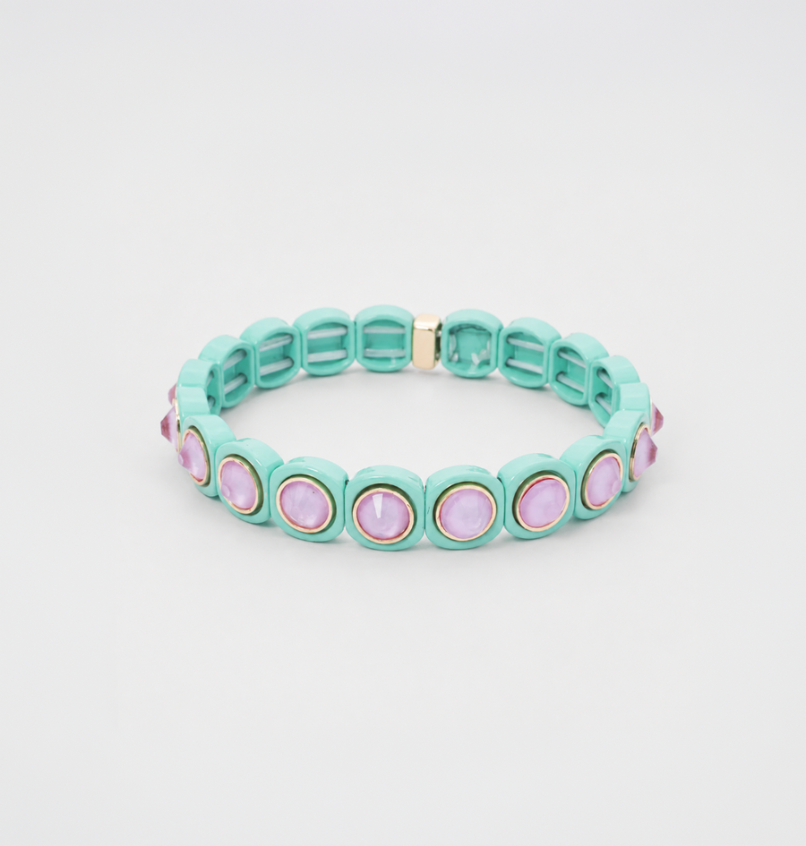 Thin Enamel Bracelet, Blue Raspberry