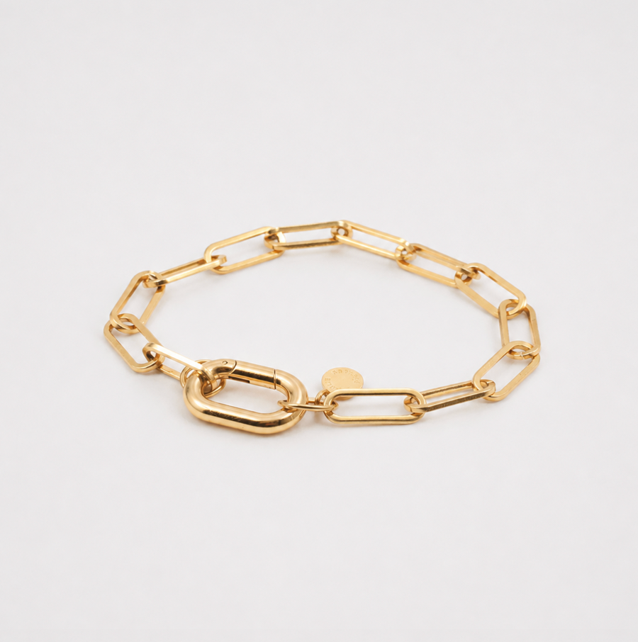 Chunky Charm Bracelet, 18k Gold Plated