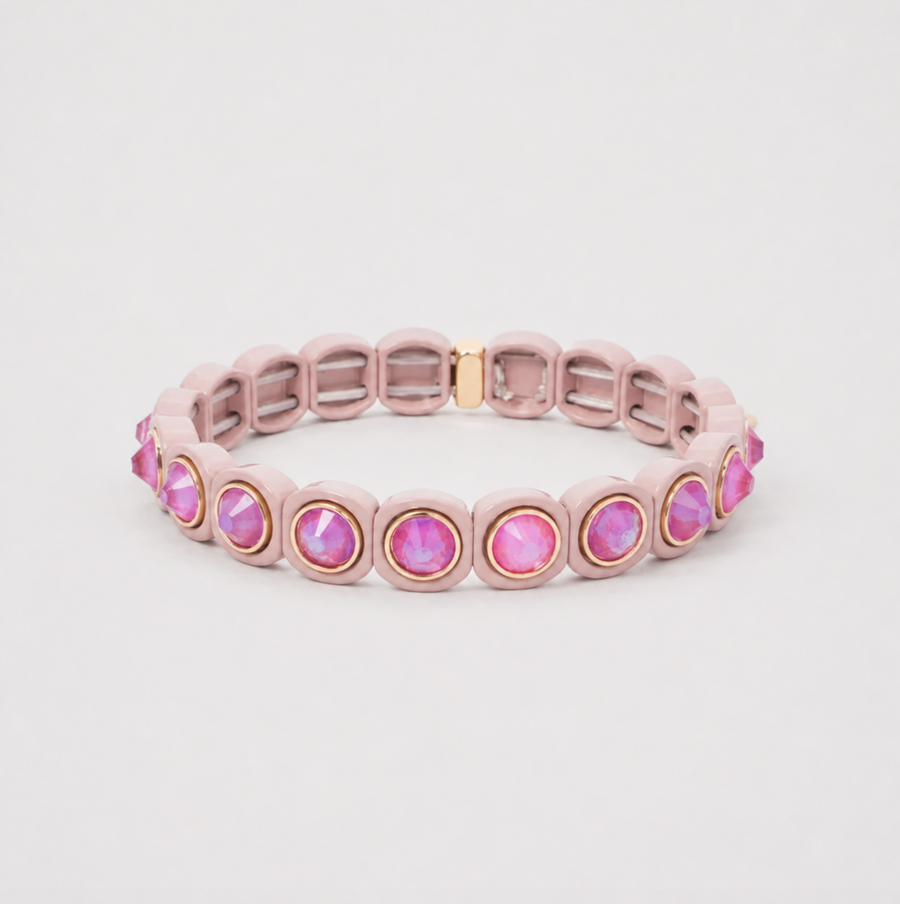 Thin Enamel Bracelet, Cotton Candy