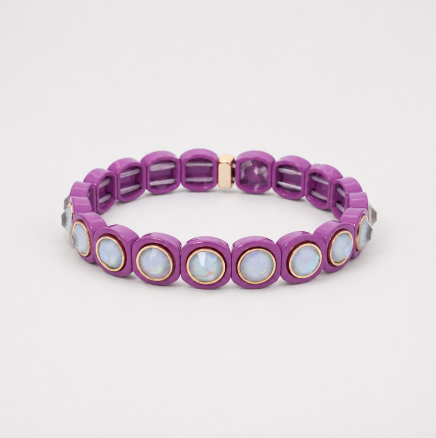Thin Enamel Bracelet, Grape Soda