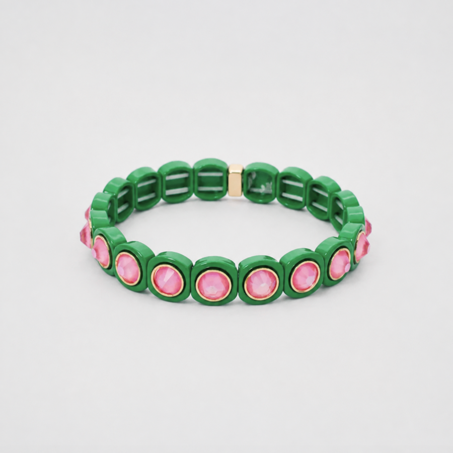 Thin Enamel Bracelet,  Kelly Green