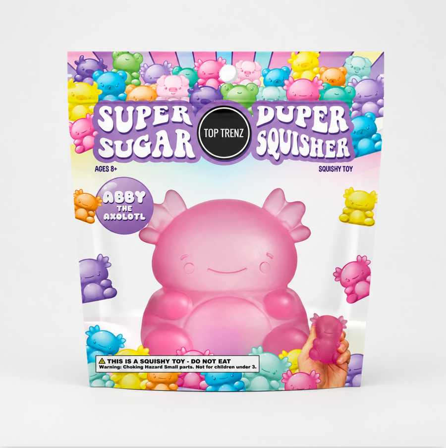 Super Duper Sugar Squisher Toy - Axolotl