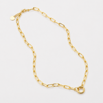 Paperclip Link Necklace, 18k Gold Plated