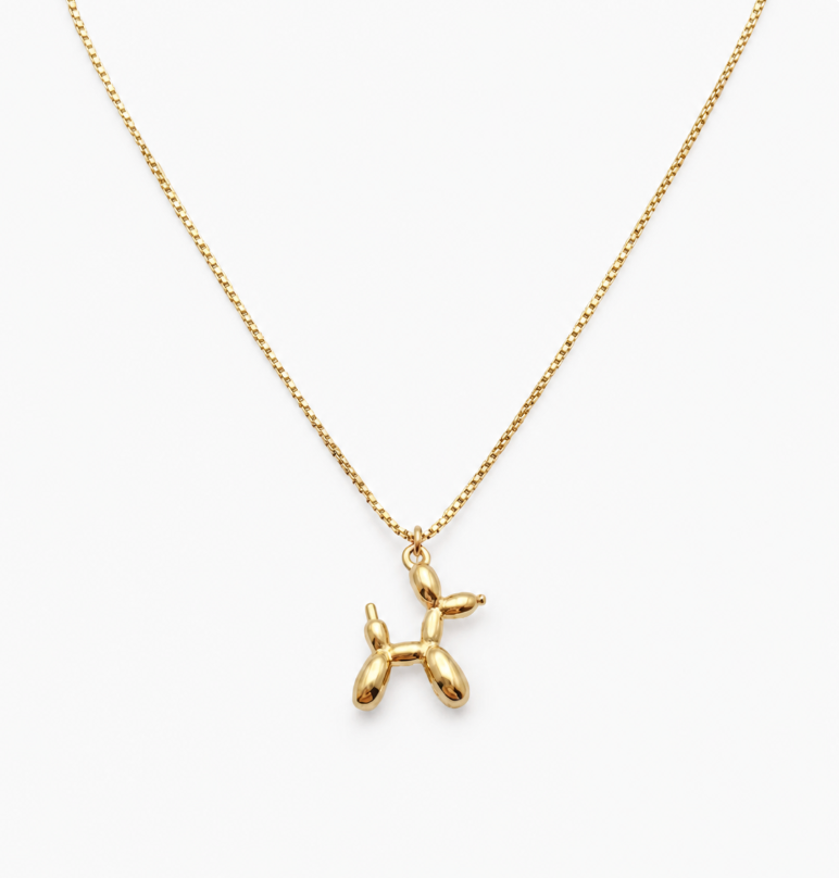 Balloon Dog 18K Gold Plated Necklace