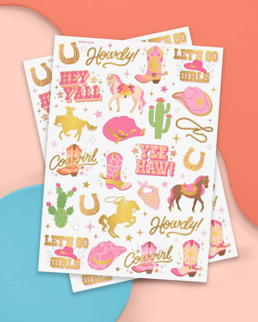 Cowgirl Foil Kids Temporary Tattoos