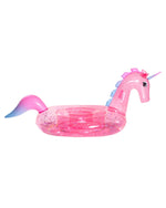 Clear Pink Glitter Unicorn